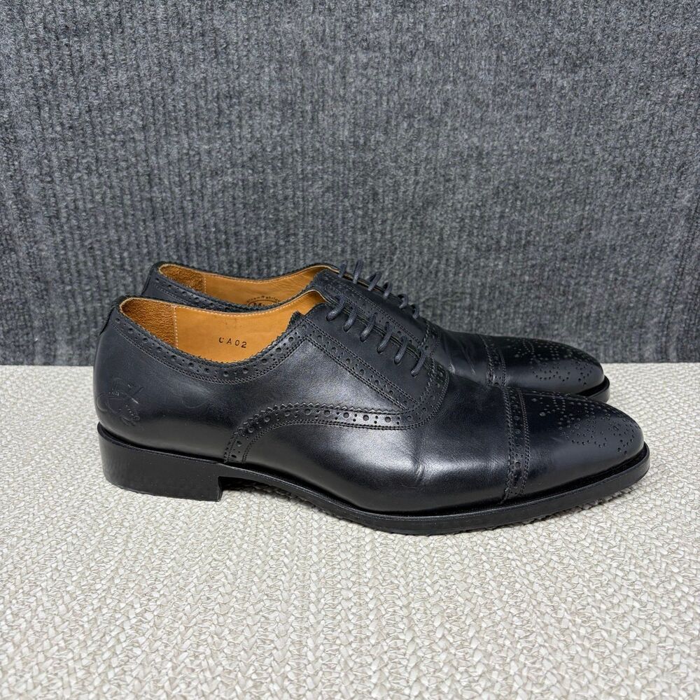 John Fluevog Classic Leather Oxfords Cap Toe Wingtip Black Men’s Size 10.5